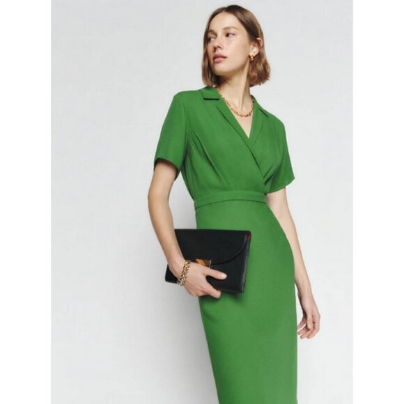 💕REFORMATION PETITES💕 Danika Dress ~ Palm Green Petite Small NWT - Picture 5 of 16